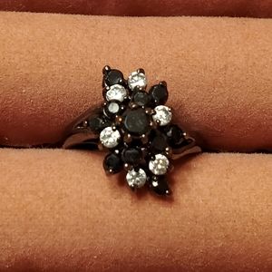 Black and clear cz ring sz 7